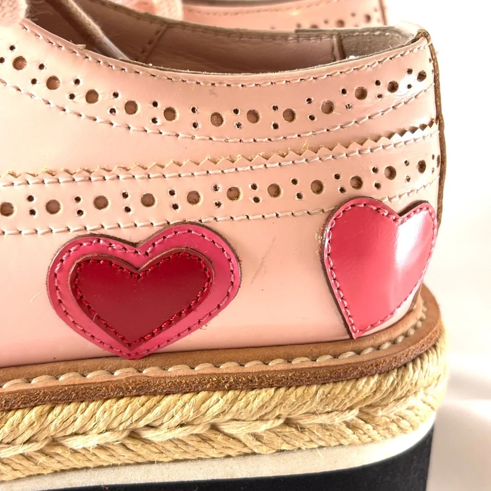 Prada Pink Heart Patent Platform Oxfords | Vintage Designer Espadrilles